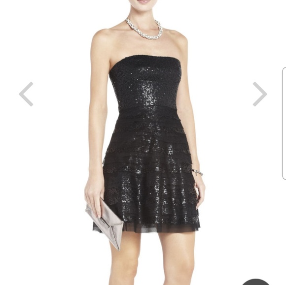 NWT BCBG Seri Dress - Black/Sequined - Size 4 - Picture 1 of 6